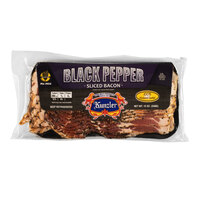 Kunzler 12 oz. Black Pepper Hardwood Smoked Sliced Bacon - 16/Case