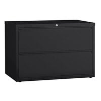 Hirsh Industries 17457 Black Two-Drawer Lateral File Cabinet - 42 inch x 18 5/8 inch x 28 inch