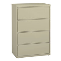 Hirsh Industries 17453 Putty Four-Drawer Lateral File Cabinet - 36 inch x 18 5/8 inch x 52 1/2 inch