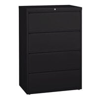 Hirsh Industries 17454 Black Four-Drawer Lateral File Cabinet - 36 inch x 18 5/8 inch x 52 1/2 inch