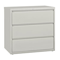 Hirsh Industries 17645 Gray Three-Drawer Lateral File Cabinet - 42 inch x 18 5/8 inch x 40 1/4 inch