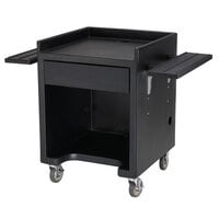Cambro ES28RL110 Black Cash Register / Equipment Stand with Tray Rail on Both Sides