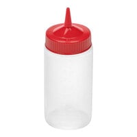 Vollrath Traex® Color-Mate™ 16 oz. Clear Single-Tip Wide Mouth Squeeze Bottle with Red Cap