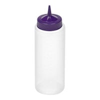 Vollrath Traex® Color-Mate™ 32 oz. Clear Single-Tip Standard Squeeze Bottle with Purple Cap