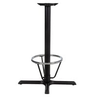 Lancaster Table & Seating 22"x30" Black 3" Bar Height Column Cast Iron Table Base with 16" Foot Ring