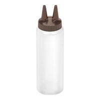 Vollrath Traex® Color-Mate™ 8 oz. Clear Twin Tip™ Standard Squeeze Bottle with Brown Cap