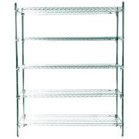 Metro 5A467K3 Stationary Super Erecta Adjustable 2 Series Metroseal 3 Wire Shelving Unit - 21 inch x 60 inch x 74 inch