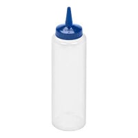 Vollrath Traex® Color-Mate™ 12 oz. Clear Single-Tip Standard Squeeze Bottle with Blue Cap