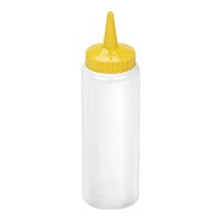 Vollrath Traex® Color-Mate™ 8 oz. Clear Single-Tip Standard Squeeze Bottle with Yellow Cap