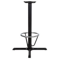 Lancaster Table & Seating Cast Iron 30" x 30" Black 3" Bar Height Column Table Base with 16" Foot Ring