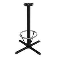 Lancaster Table & Seating 30 inch x 30 inch Black 3 inch Bar Height Column Cast Iron Table Base with 16 inch Foot Ring