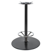 Lancaster Table & Seating 30" Round Black 3" Bar Height Column Stamped Steel Table Base with 17 1/4" Foot Ring