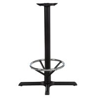 Lancaster Table & Seating Cast Iron 22" x 30" Black 3" Bar Height Column Table Base with 17 1/4" Foot Ring