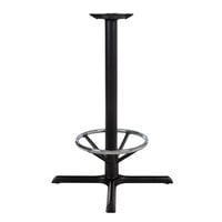 Lancaster Table & Seating Cast Iron 30 inch x 30 inch Black 3 inch Bar Height Column Table Base with 17 1/4 inch Foot Ring
