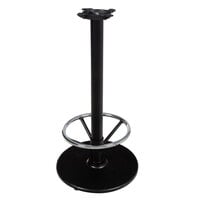Lancaster Table & Seating Cast Iron 22 inch Round Black 3 inch Bar Height Column Table Base with 17 1/4 inch Foot Ring