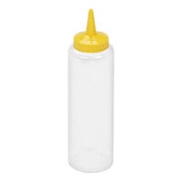 Vollrath Traex® Color-Mate™ 12 oz. Clear Single-Tip Standard Squeeze Bottle with Yellow Cap