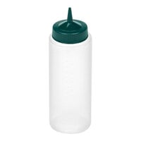Vollrath Traex® Color-Mate™ 32 oz. Clear Single-Tip Standard Squeeze Bottle with Vista Green Cap