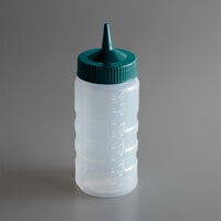 Vollrath 4916-13191 Traex® Color-Mate™ 16 oz. Clear Single Tip Ridged Standard Squeeze Bottle with Vista Green Cap