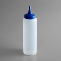 Vollrath 2808-1344 Traex® Color-Mate™ 8 oz. Clear Single Tip Standard Squeeze Bottle with Blue Cap