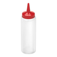Vollrath Traex® Color-Mate™ 8 oz. Clear Single-Tip Standard Squeeze Bottle with Red Cap