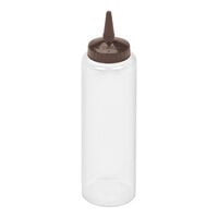 Vollrath Traex® Color-Mate™ 12 oz. Clear Single-Tip Standard Squeeze Bottle with Brown Cap