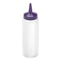 Vollrath Traex® Color-Mate™ 8 oz. Clear Single-Tip Standard Squeeze Bottle with Purple Cap