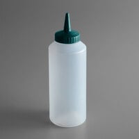 Vollrath 2812-13191 Traex® Color-Mate™ 12 oz. Clear Single Tip Standard Squeeze Bottle with Vista Green Cap