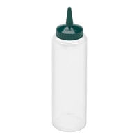 Vollrath Traex® Color-Mate™ 12 oz. Clear Single-Tip Standard Squeeze Bottle with Vista Green Cap