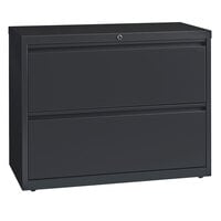 Hirsh Industries 17631 Charcoal Two-Drawer Lateral File Cabinet - 36 inch x 18 5/8 inch x 28 inch