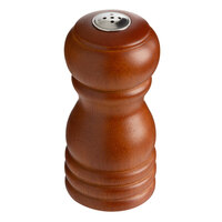 Acopa 4" Matte Brown Wooden Salt Shaker