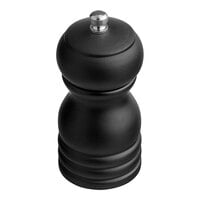 Acopa 4" Matte Black Wooden Salt / Pepper Mill