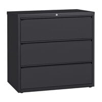 Hirsh Industries 17646 Charcoal Three-Drawer Lateral File Cabinet - 42 inch x 18 5/8 inch x 40 1/4 inch