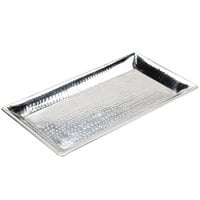 American Metalcraft HMRT1019 18 inch x 9 3/4 inch Rectangle Hammered Stainless Steel Tray