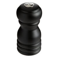 Acopa 4" Matte Black Wooden Salt Shaker