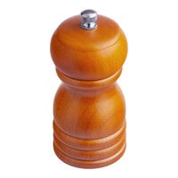 Acopa 4" Matte Brown Wooden Salt / Pepper Mill