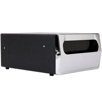 Vollrath 6513-06 Black One Sided Countertop Minifold Napkin Dispenser with Chrome Faceplate