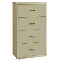 Hirsh Industries 14956 Putty Four-Drawer Lateral File Cabinet - 30 inch x 18 5/8 inch x 52 1/2 inch