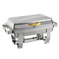 Acopa Supreme 9 Qt. Full Size Hinged Top Gold Accent Chafer