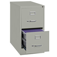 Hirsh Industries 14411 Gray Two-Drawer Vertical Letter File Cabinet - 15 inch x 25 inch x 28 3/8 inch