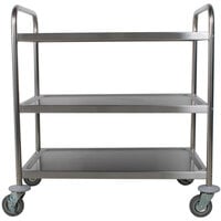Choice 33 3/4 inch x 21 inch x 37 inch Knocked Down 18 Gauge Stainless Steel 3 Shelf Utility Cart