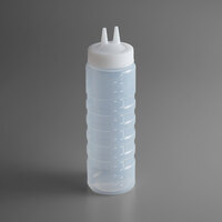 Vollrath 2324-13 Traex® Color-Mate™ 24 oz. Clear Twin Tip™ Ridged Wide Mouth Squeeze Bottle