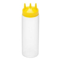 Vollrath Traex® Color-Mate™ 24 oz. Clear Tri Tip™ Wide Mouth Squeeze Bottle with Yellow Cap