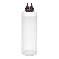 Vollrath Traex® Color-Mate™ 24 oz. Clear Twin Tip™ Standard Squeeze Bottle with Brown Cap