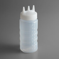 Vollrath 3316-13 Traex® Color-Mate™ 16 oz. Clear Tri Tip™ Ridged Wide Mouth Squeeze Bottle