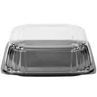 Sabert C9614 UltraStack 14 inch Square Disposable Deli Platter / Catering Tray with High Dome Lid - 25/Case