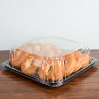 Sabert C9614 UltraStack 14 inch Square Disposable Deli Platter / Catering Tray with High Dome Lid - 25/Case