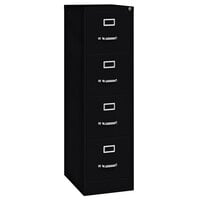 Hirsh Industries 17892 Black Four-Drawer Vertical Letter File Cabinet - 15" x 22" x 52"