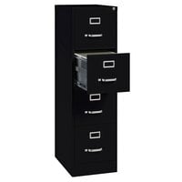 Hirsh Industries 17892 Black Four-Drawer Vertical Letter File Cabinet - 15 inch x 22 inch x 52 inch