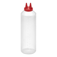 Vollrath Traex® Color-Mate™ 24 oz. Clear Twin Tip™ Standard Squeeze Bottle with Red Cap