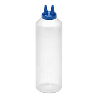 Vollrath Traex® Color-Mate™ 24 oz. Clear Twin Tip™ Standard Squeeze Bottle with Blue Cap